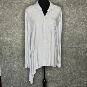 DKNY Blue Pinstripe Top